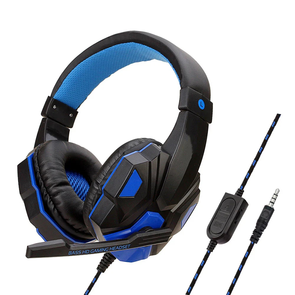 NNEOBA Wired Gaming Headset with Noise Cancelling Microphone(Blue)